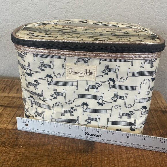 Primrose Hill London Cosmetic Makeup Travel Bag Zipper Dogs Cats Paris Travel - Picture 5 of 11